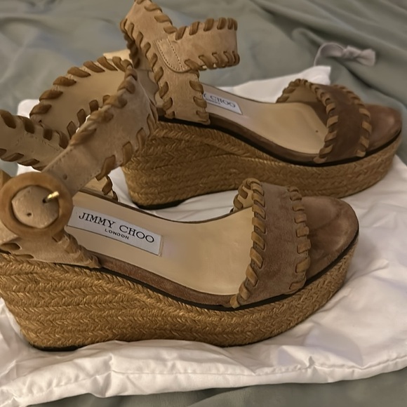 Jimmy Choo suede wedge size 8 - Picture 2 of 6